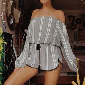 Urban Outfitters Tie Striped Romper